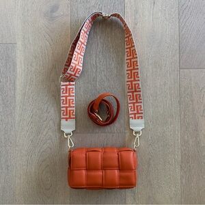 Borse in Pelle Genuine Leather Orange Woven Bag